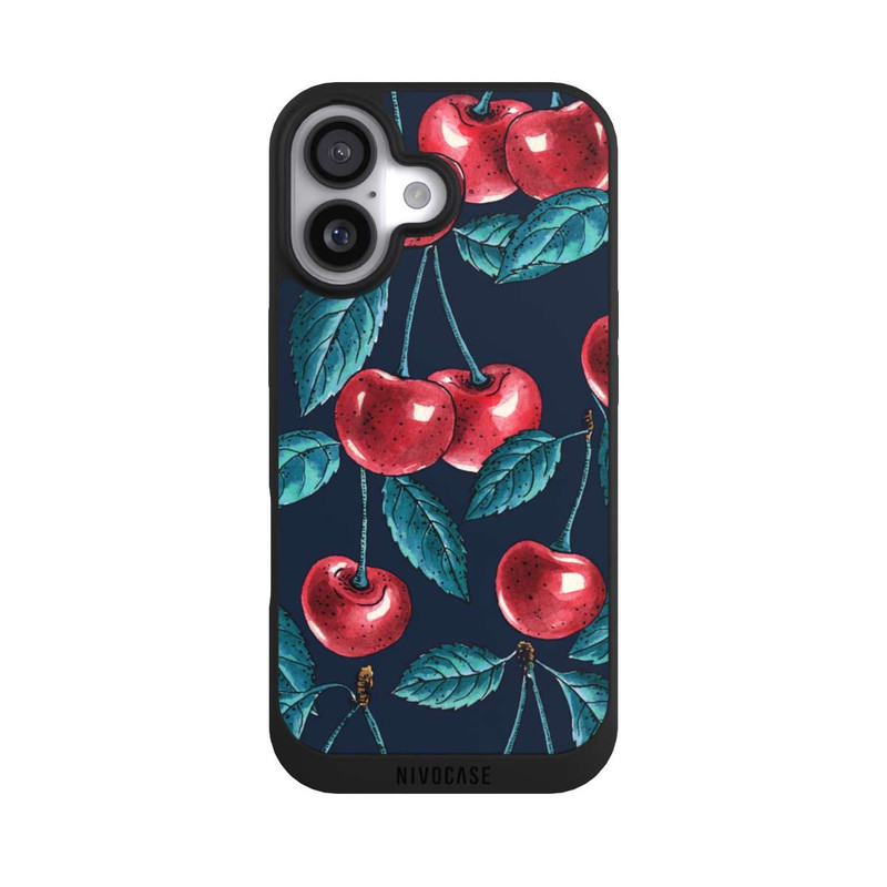 iPhone 17 NIVOpure Kirschen Dunkles Muster