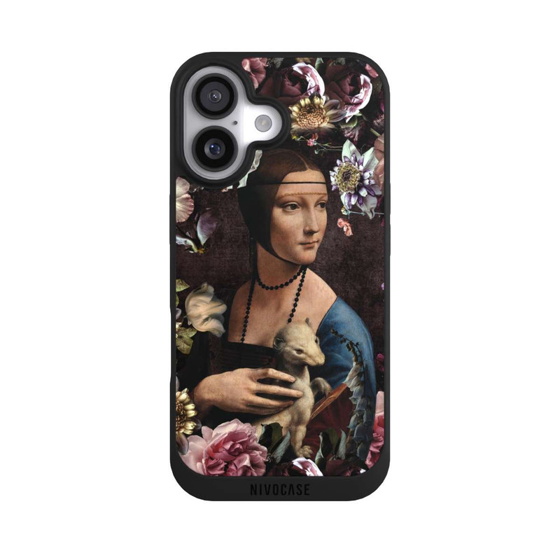 iPhone 17 NIVOpure Dame avec hermine aux roses 