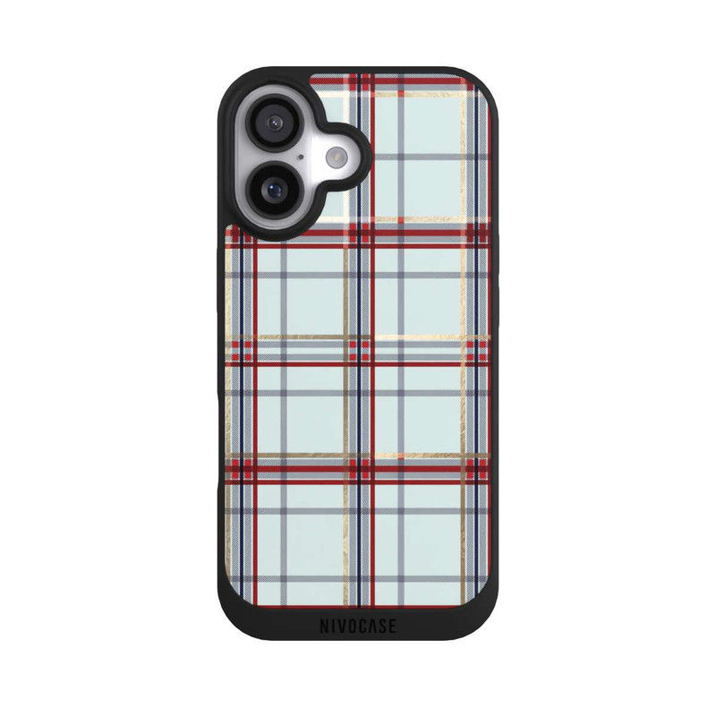 iPhone 17 NIVOpure Tartan Bleu