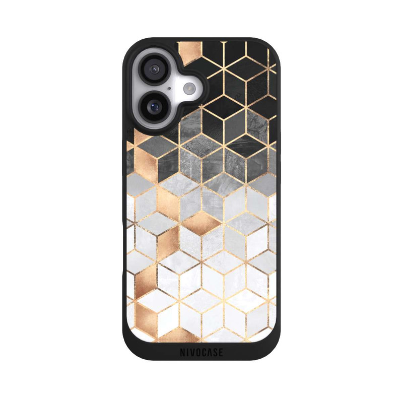 iPhone 17 NIVOpure Würfel dunkel und gold