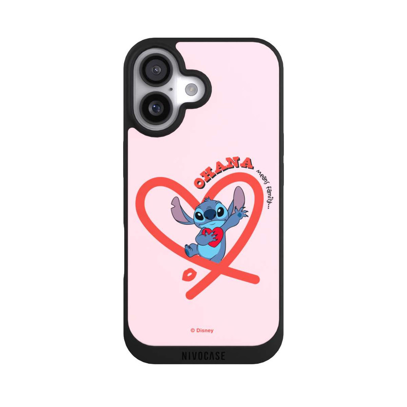 iPhone 17 NIVOpure Stitch Ohana Cœur rose
