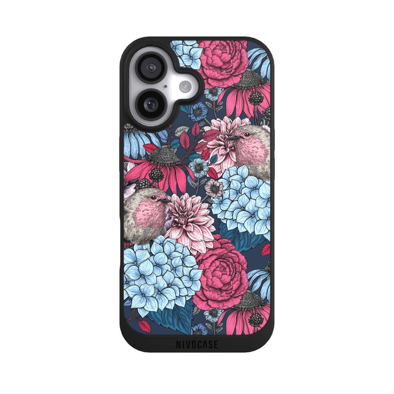 iPhone 17 NIVOpure Birds And Flowers Petrol Red