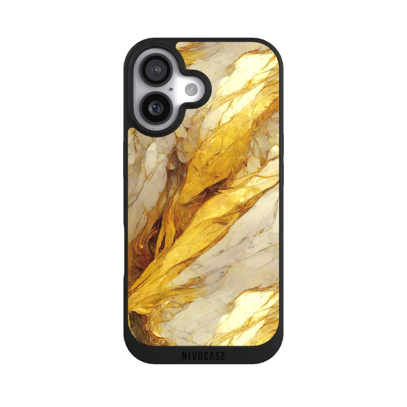iPhone 17 NIVOpure White Marble Gold Print Layers