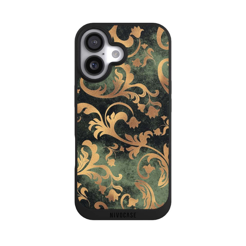 iPhone 17 NIVOpure Damask Wallpaper Dark Green