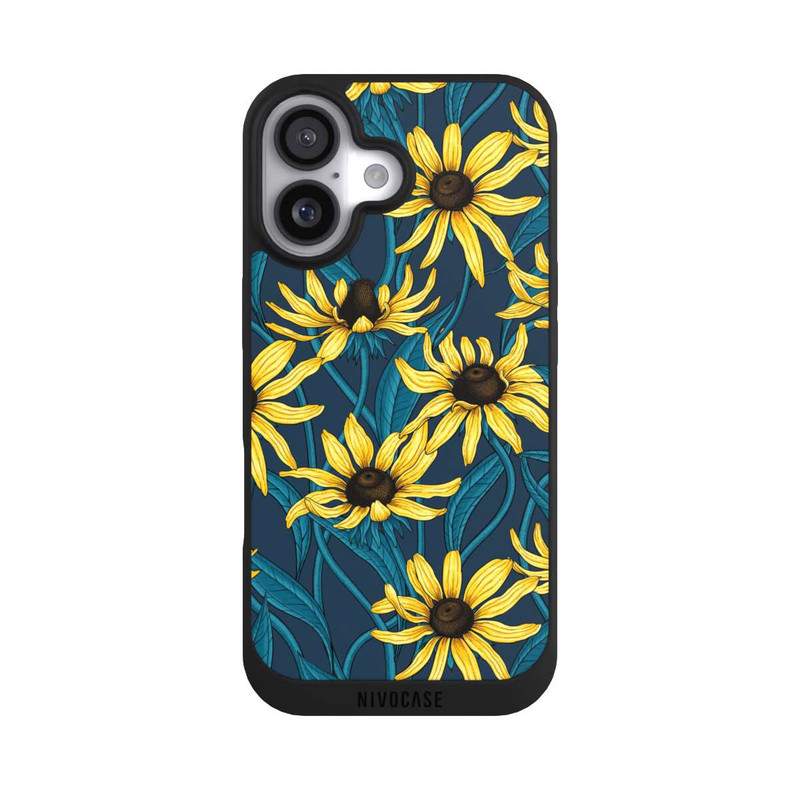 iPhone 17 NIVOpure Sonnenblumen auf Blauem Hintergrund
