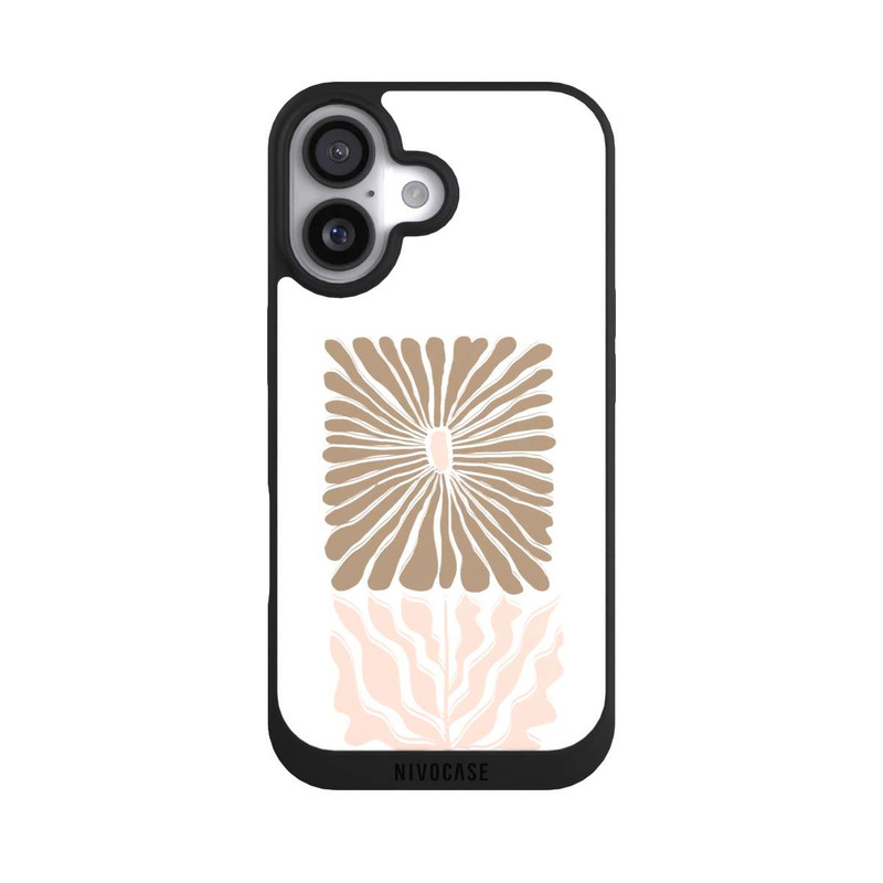 iPhone 17 NIVOpure Fleur Boho Caramel sur Blanc