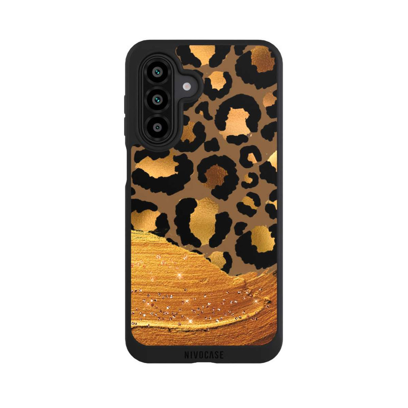 Galaxy A17 5G NIVOpure Look pailleté léopard doré foncé