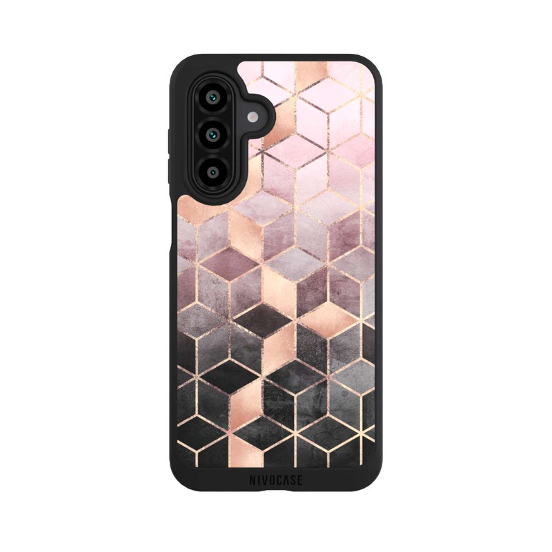 Galaxy A17 5G NIVOpure Imprimé Cubes Dégradés Gris Rose