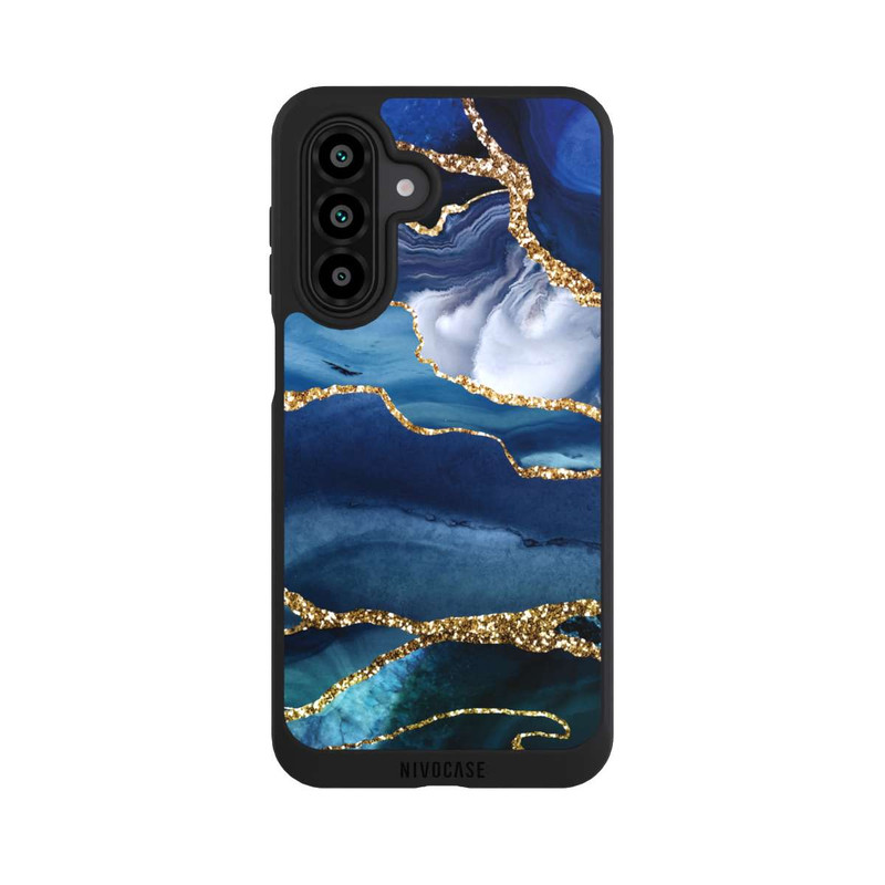 Galaxy A17 5G NIVOpure  Blauer Marmor Gold Glitzer Look