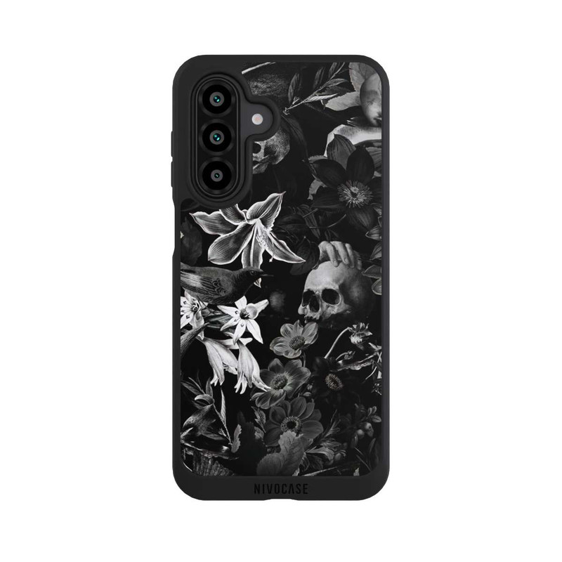 Galaxy A17 5G NIVOpure Skulls and Flowers on Black Background