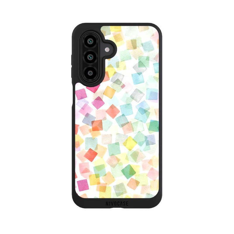 Galaxy A17 5G NIVOpure Confettis Plaids Géométriques Arc-en-ciel