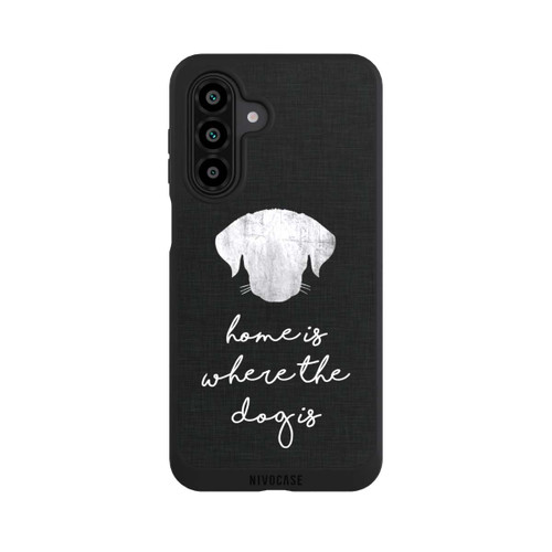 Samsung Galaxy A17 5G NIVOpure Home Is Where The Dog Is - Weiß auf Schwarz