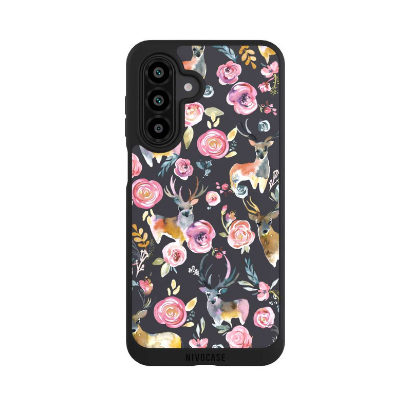 Galaxy A17 5G NIVOpure Hirsche und Blumen Anthrazit