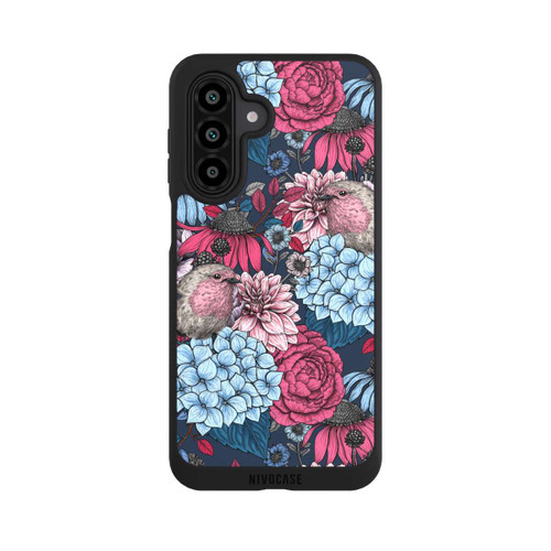 Samsung Galaxy A17 5G NIVOpure Vögel und Blumen Petrolrot