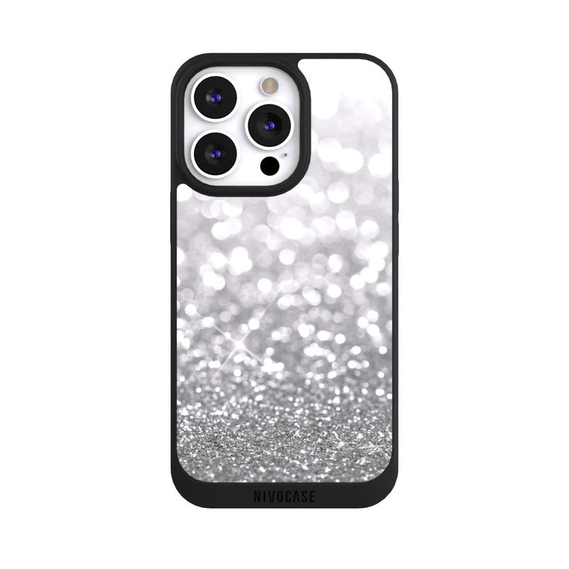 iPhone 13 Pro NIVOpure Pluie de Paillettes Argentées Look