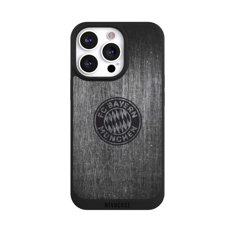 iPhone 13 Pro NIVOpure Metalllook FCB Logo einfarbig