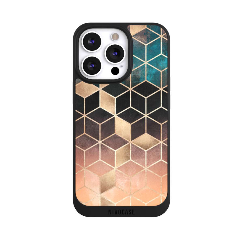 iPhone 13 Pro NIVOpure Cubes de rêve imprimé doré
