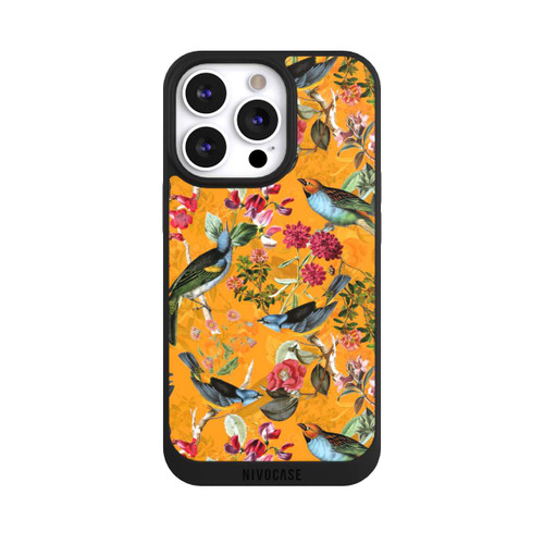 Apple iPhone 13 Pro NIVOpure Tapete mit Vögeln und Blumen