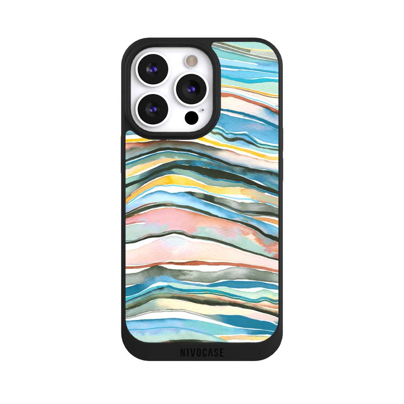 iPhone 13 Pro NIVOpure Couches d'agate aquarelle bleues