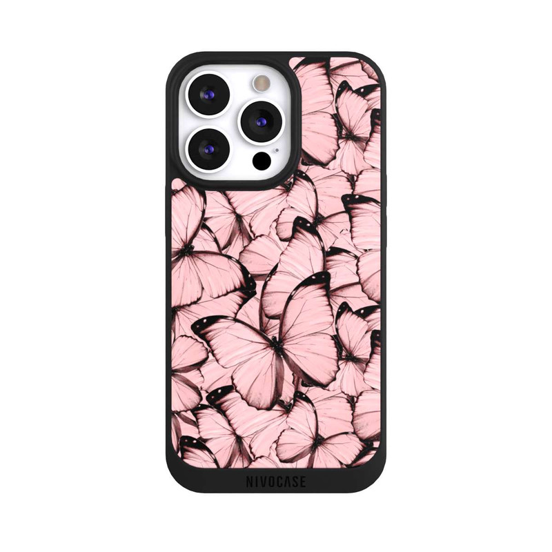 iPhone 13 Pro NIVOpure Pink Butterfly Pattern