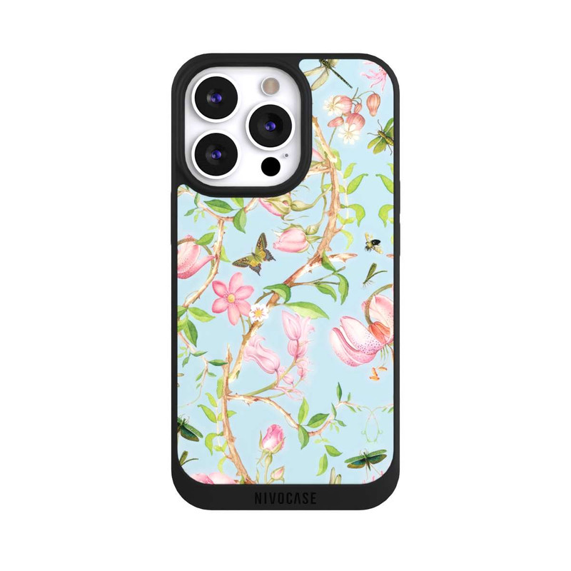 iPhone 13 Pro NIVOpure Vintage botanische Blumen in blau