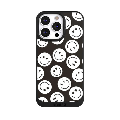 Apple iPhone 13 Pro NIVOpure Smiles Emotes Pattern Black And White