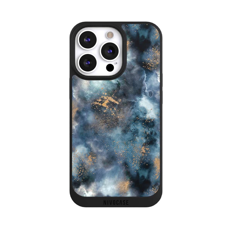 iPhone 13 Pro NIVOpure Smoky Marble Watercolor Navy