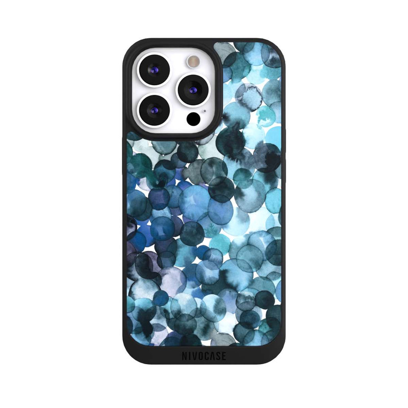 iPhone 13 Pro NIVOpure Watercolor Dots Blue Pattern