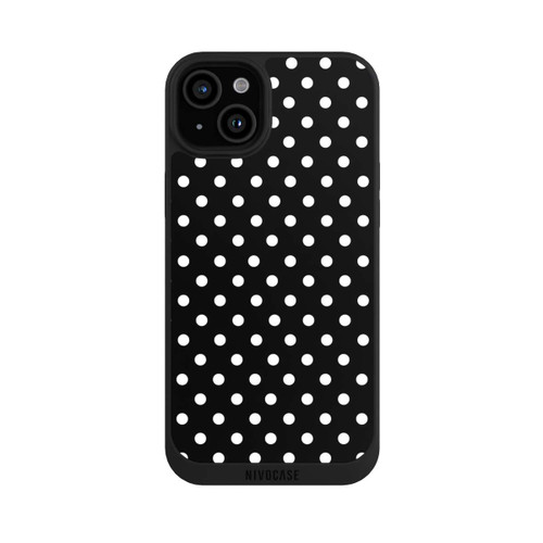 Apple iPhone 15 Plus NIVOpure Polka Dots Schwarz und Weiß