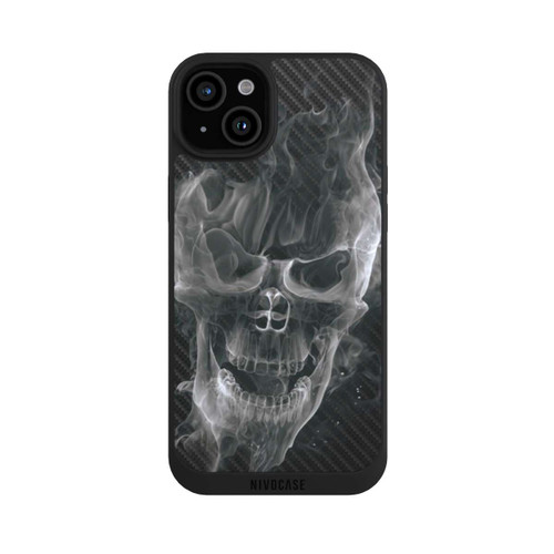 Apple iPhone 15 Plus NIVOpure rauchender Totenkopf Carbon