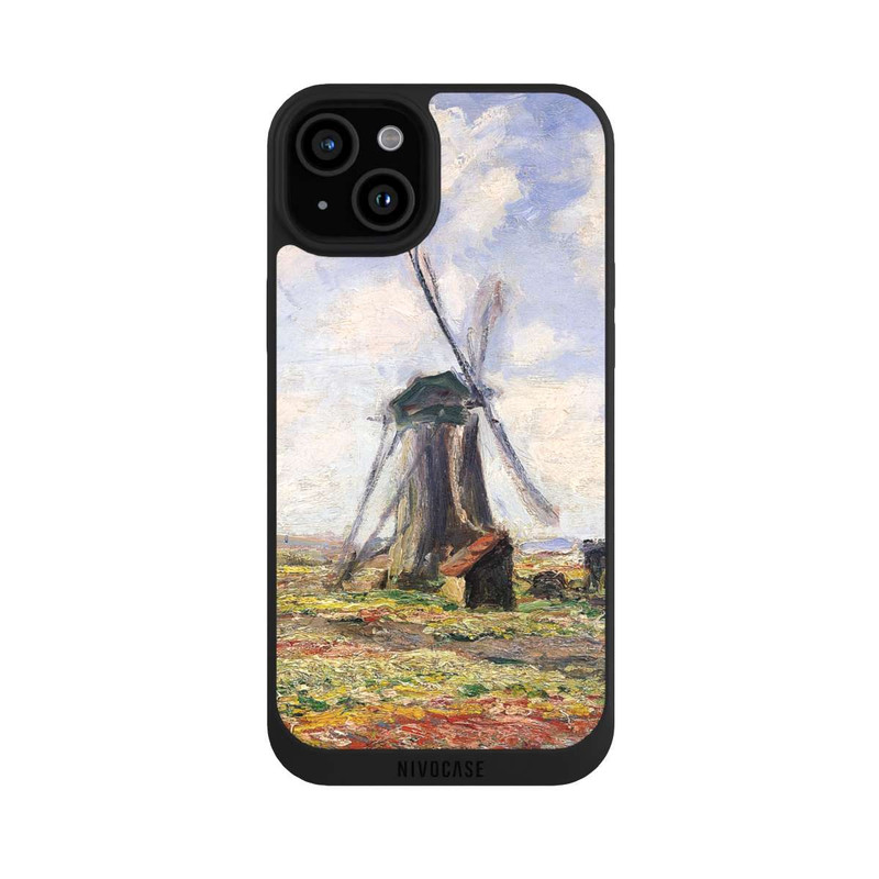 iPhone 15 Plus NIVOpure Tulpenfelder mit der Rijnsburger Windmühle von Claude Monet