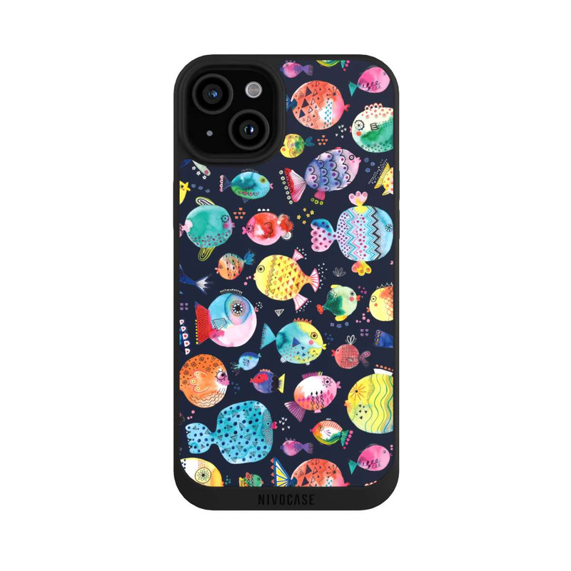 iPhone 15 Plus NIVOpure Strandkugelfische Kinder Marineblau