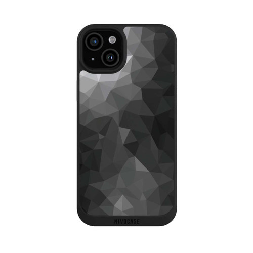 Apple iPhone 15 Plus NIVOpure Polygonales Mosaik Schwarz/Weiß