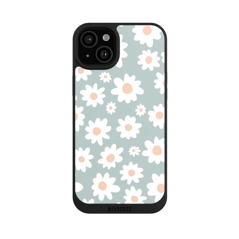 iPhone 15 Plus NIVOpure Gänseblümchen Muster grün