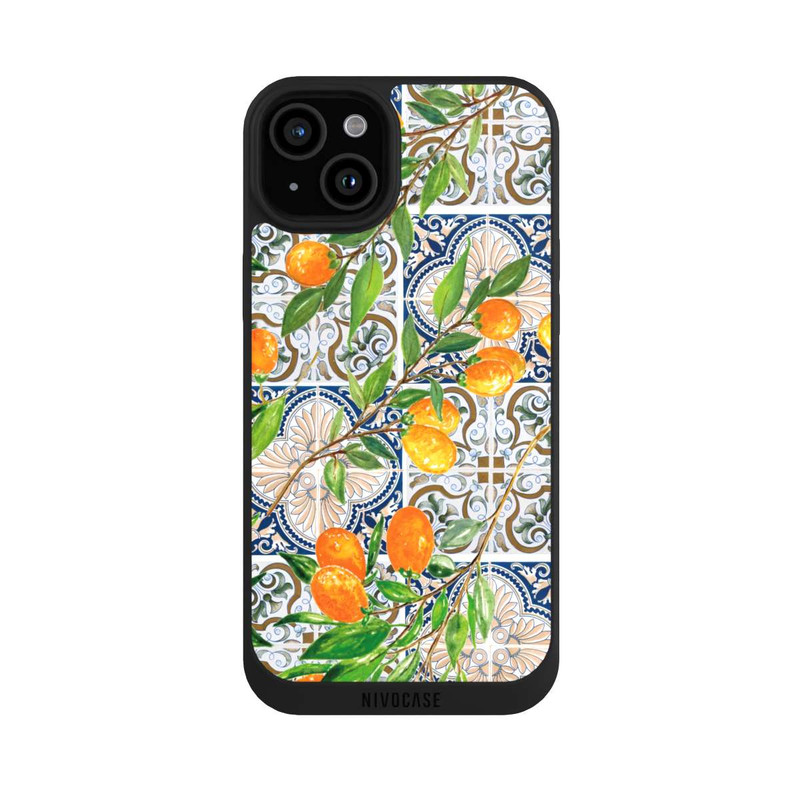 iPhone 15 Plus NIVOpure Griechische Orangen Muster