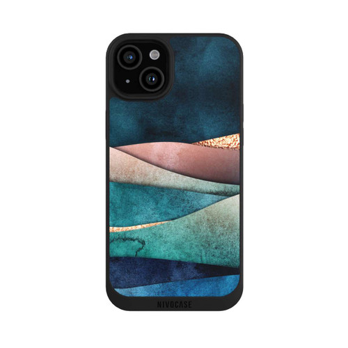Apple iPhone 15 Plus NIVOpure Blau-Goldene Wellen