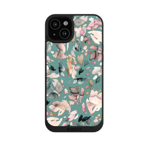 Apple iPhone 15 Plus NIVOpure Abstrakte Blumenblätter grün