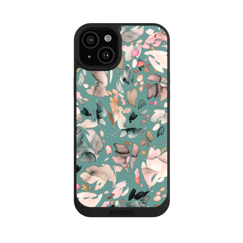 iPhone 15 Plus NIVOpure Abstrakte Blumenblätter grün