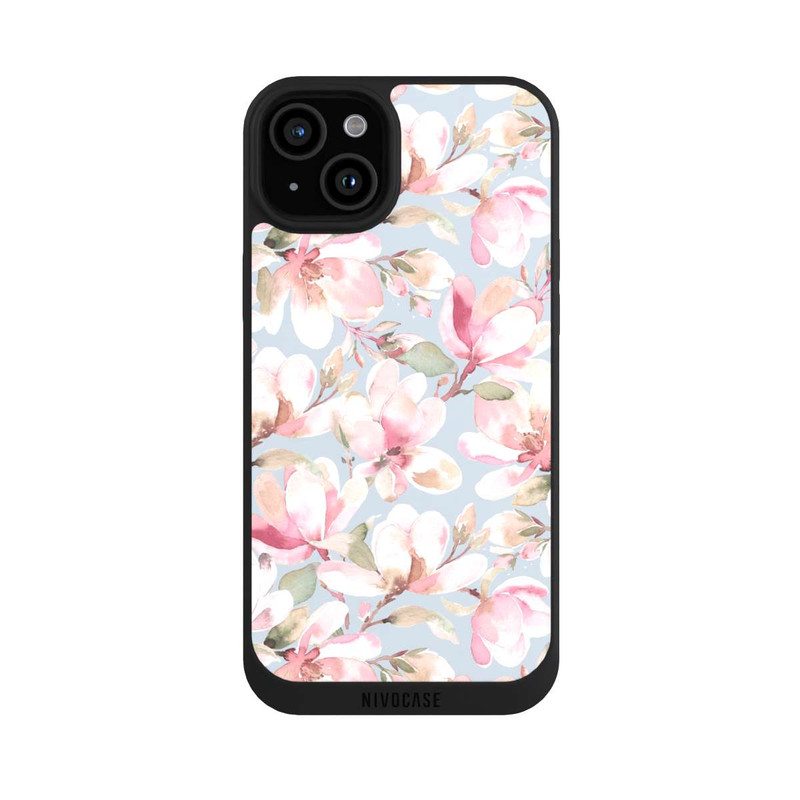 iPhone 15 Plus NIVOpure Magnolien Blumen Pastellrosa