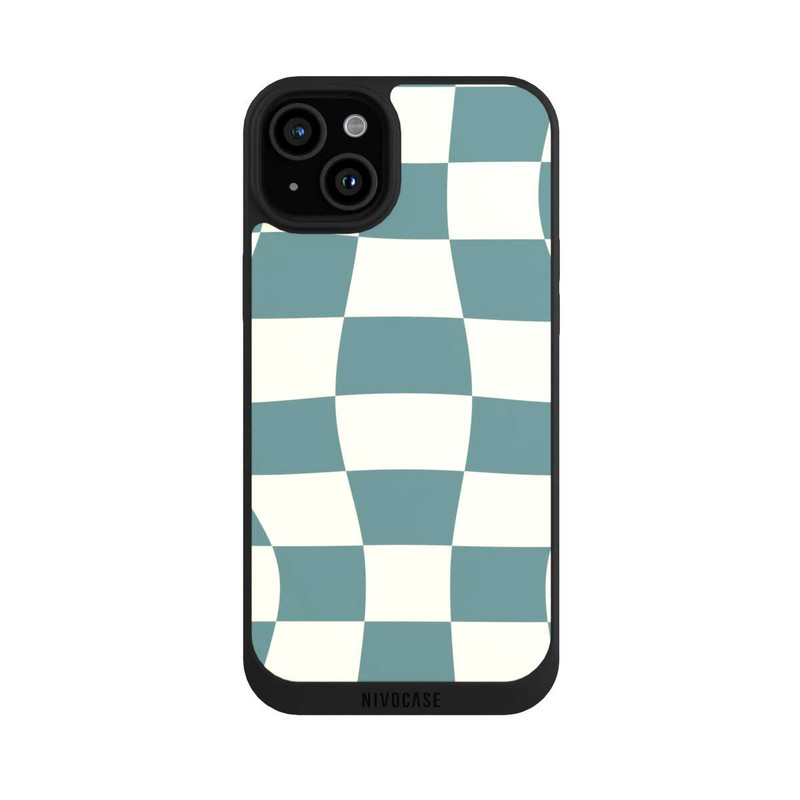 iPhone 15 Plus NIVOpure Schachbrett Petrol