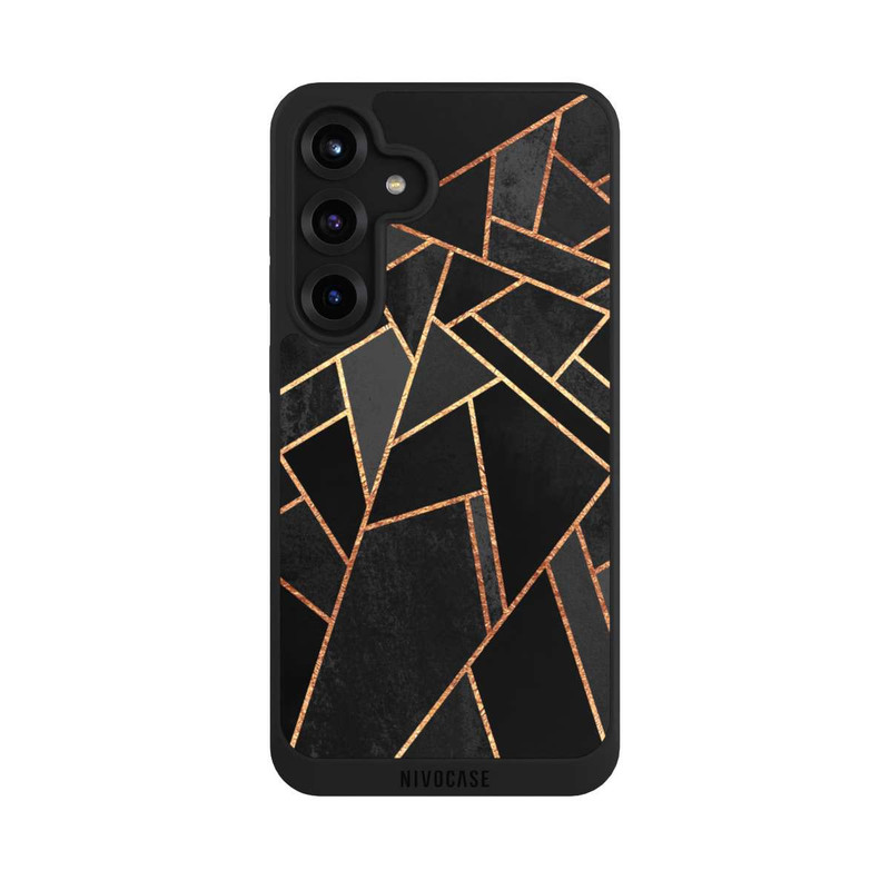 Galaxy S25 + NIVOpure Schwarze Nacht Gold Druck