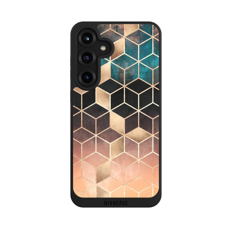 Galaxy S25 + NIVOpure Ombre Traum Würfel Gold Druck