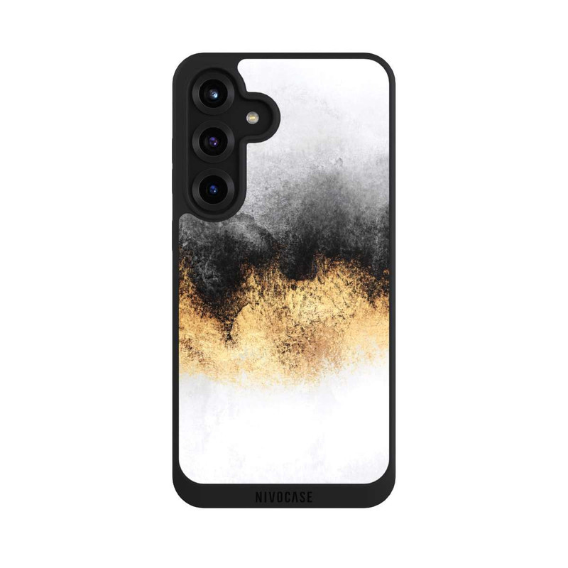 Galaxy S25 + NIVOpure Grauer Himmelstaub Golddruck