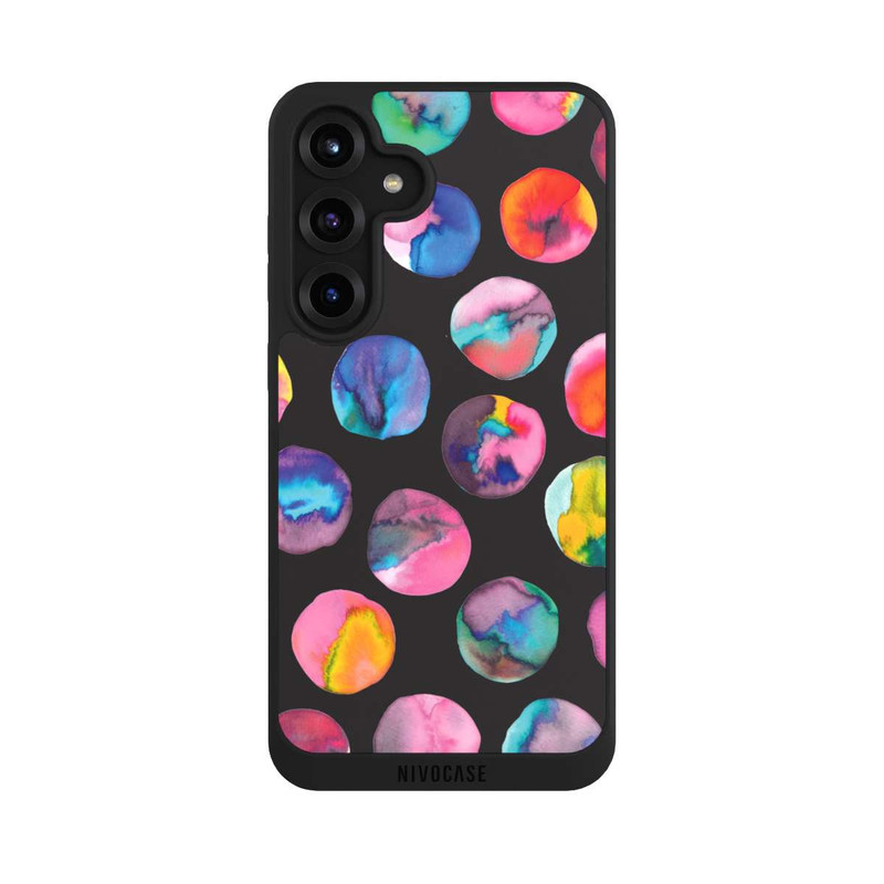 Galaxy S25 + NIVOpure Colorful Ink Marbles Dots Black