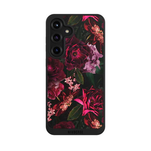 Samsung Galaxy S25+  NIVOpure Dark Red and Pink Flowers