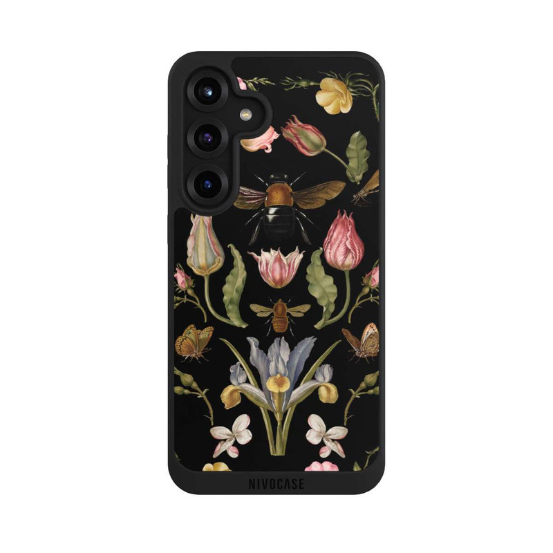 Galaxy S25 + NIVOpure Wildblumen und Biene Schwarz