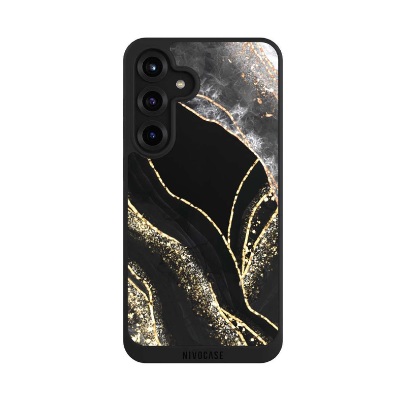 Galaxy S25 + NIVOpure Dunkler Marmor Gold