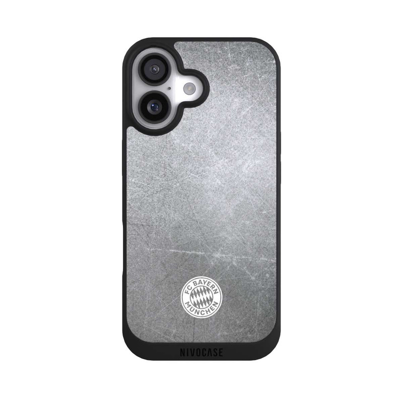 iPhone 17 NIVOpure Classic FCB Logo Small - White on Metal Look