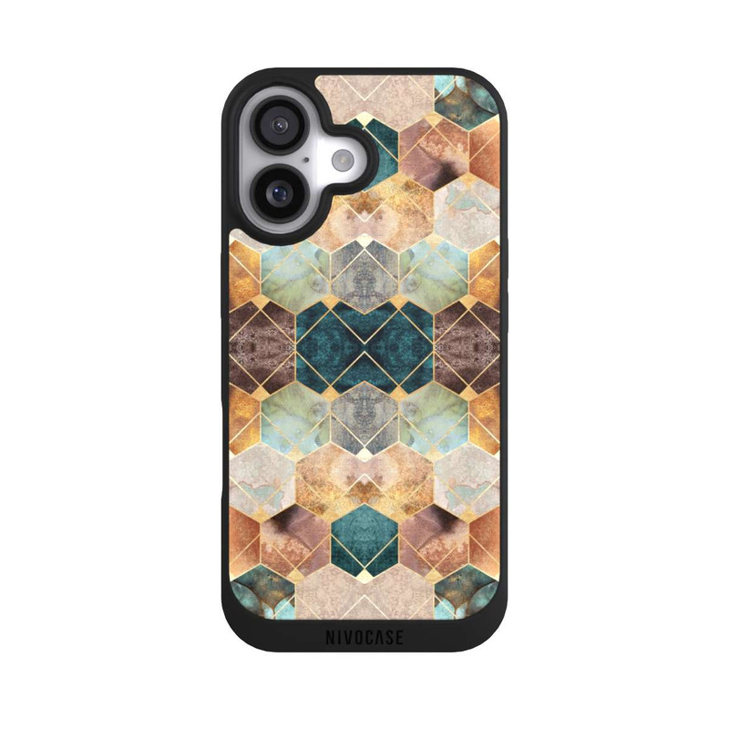 iPhone 17 NIVOpure Naturfarbene Sechsecke und Diamanten