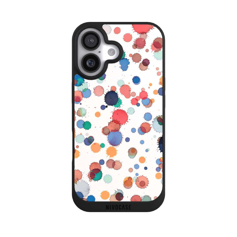 iPhone 17 NIVOpure Gouttes Aquarelle Texture Bleu Jaune